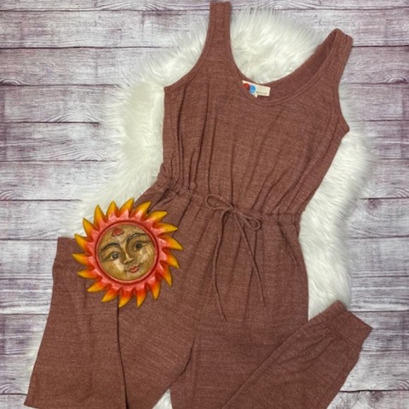 Free People Pants - FREE PEOPLE Beach Bicoastal Jumpsuit- Wine